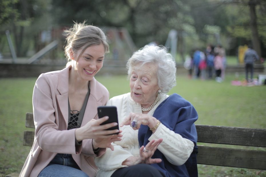 Mother and daughter talking in old age_Hearproof